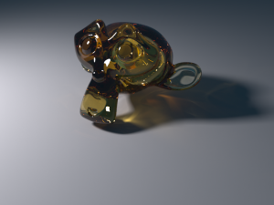Glass monkey with internal air bubble